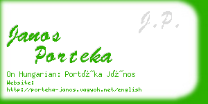 janos porteka business card